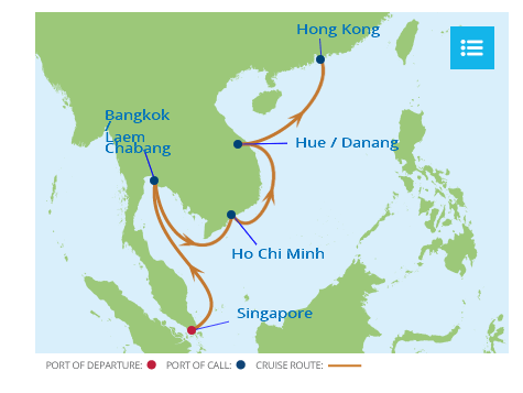 asia itinerary map